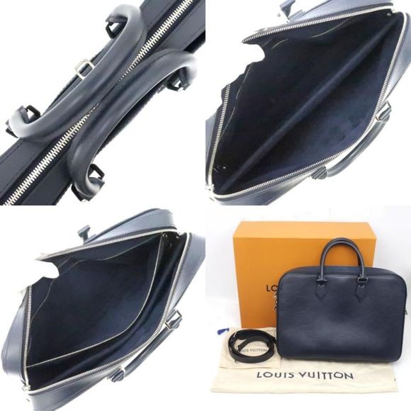Louis Vuitton Dandy Briefcase MM Business Bag Epi Leather Blue Marine Navy - Picture 8 of 8